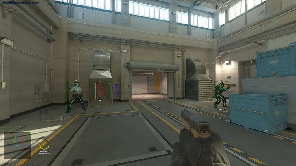 An in-game screenshot showcasing the CS2 cheat