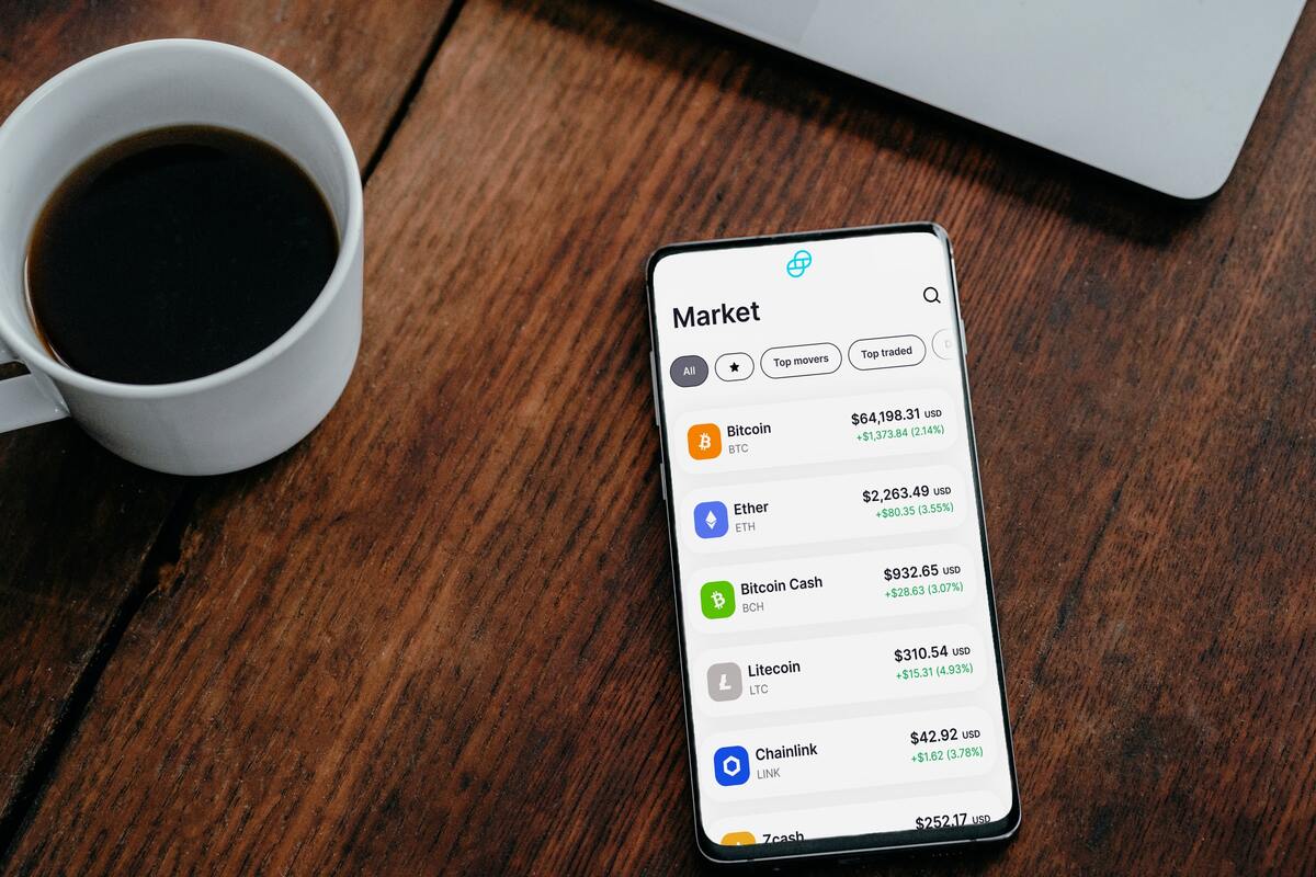 Cryptocurrency App Stock Photo